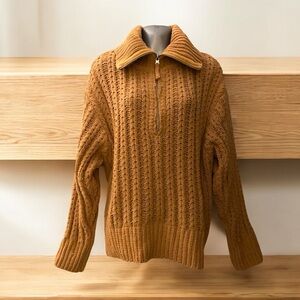 Aerie Chunky Oversized Knit Camel Sweater
